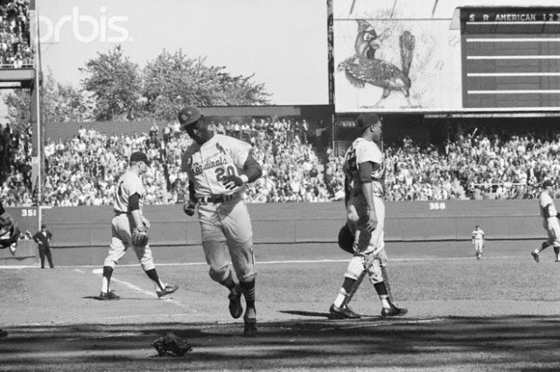 Lou Brock Arriving At Home Plate